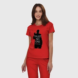 Пижама хлопковая женская X files - курильщик, цвет: красный — фото 2