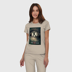 Пижама хлопковая женская X - Files poster, цвет: миндальный — фото 2
