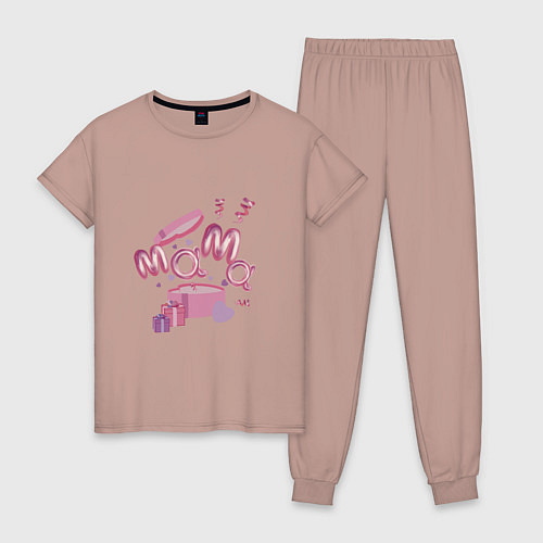 Женская пижама Воздушная мамочка / Пыльно-розовый – фото 1