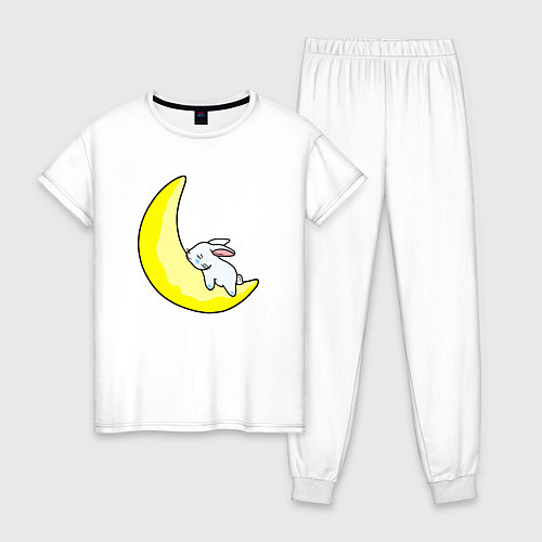 Женская пижама Кролик на полумесяце / Белый – фото 1