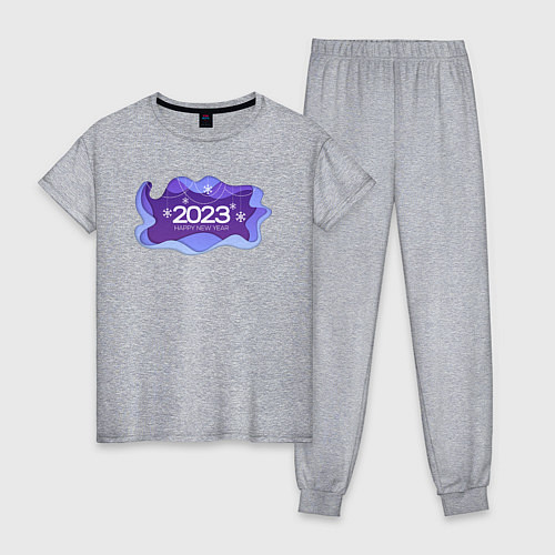 Женская пижама Новый год 2023 объёмный арт / Меланж – фото 1