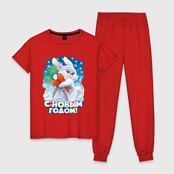 Пижама хлопковая женская С Новым Годом 2023!, цвет: красный