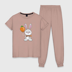 Женская пижама Кролик с воздушной морковкой