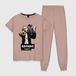 Пижама хлопковая женская Eminem boombox, цвет: пыльно-розовый