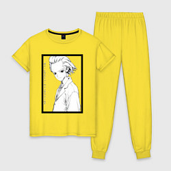 Пижама хлопковая женская Доктор Ксено: Доктор стоун, цвет: желтый