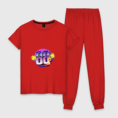 Женская пижама Хромированные 80-е / Красный – фото 1