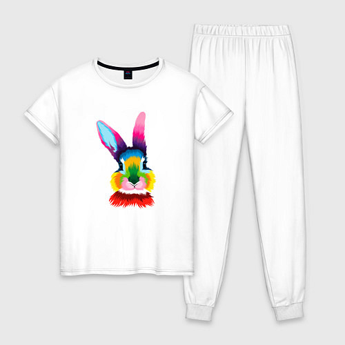 Женская пижама Поп-арт кролик / Белый – фото 1