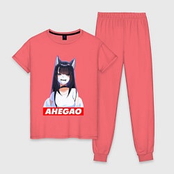 Женская пижама Девушка ахегао с логотипом