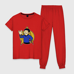 Пижама хлопковая женская Spoke - vault boy, цвет: красный