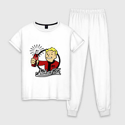 Пижама хлопковая женская Vault boy - nuka cola, цвет: белый