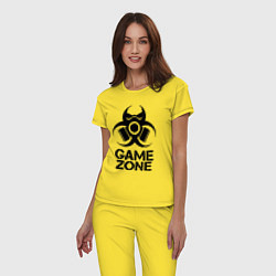 Пижама хлопковая женская Game zone, цвет: желтый — фото 2