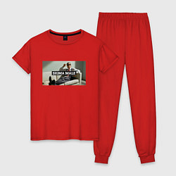 Пижама хлопковая женская Sigma male - Бэйтман, цвет: красный