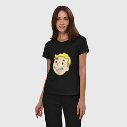 Пижама хлопковая женская Vault boy head, цвет: черный — фото 2