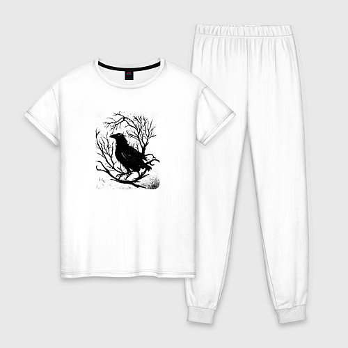 Женская пижама Черный ворон / Белый – фото 1