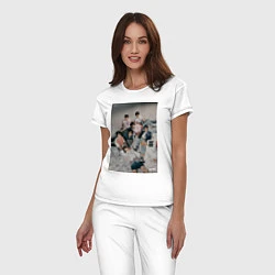 Пижама хлопковая женская Stray Kids Maxident, цвет: белый — фото 2