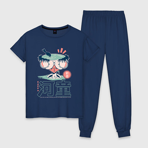 Женская пижама Японский ёкай Каппа / Тёмно-синий – фото 1