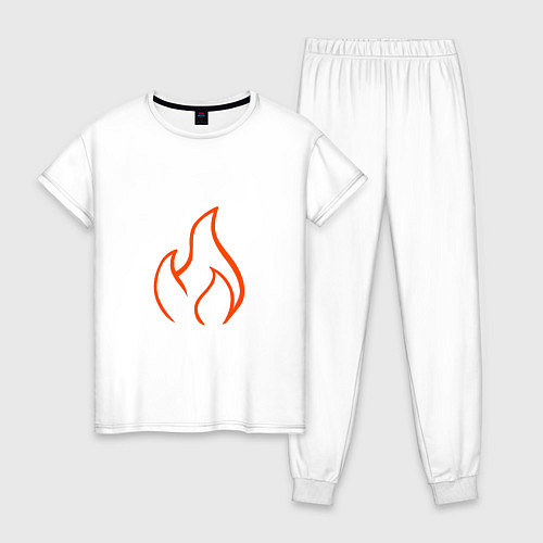 Женская пижама Схематичный огонек / Белый – фото 1