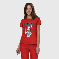 Пижама хлопковая женская Blink 182 bunny nurse, цвет: красный — фото 2