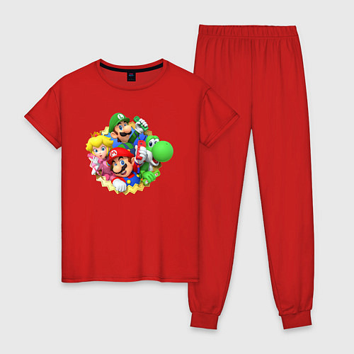 Женская пижама Марио, Луиджи, Пич и Йоши / Красный – фото 1
