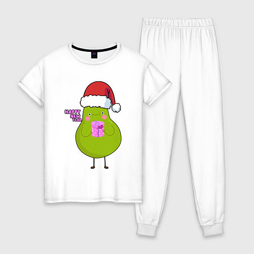 Женская пижама Новогоднее авокадо / Белый – фото 1