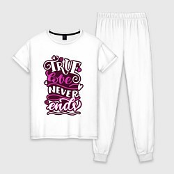 Пижама хлопковая женская True love title, цвет: белый