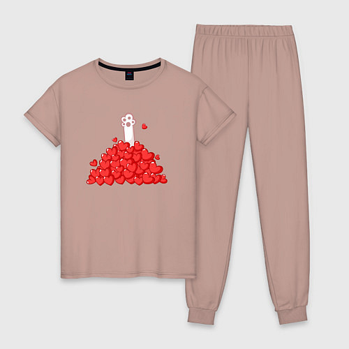 Женская пижама Куча сердечек / Пыльно-розовый – фото 1