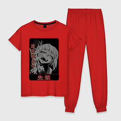 Пижама хлопковая женская Тога семпай ахегао, цвет: красный