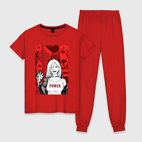 Женская пижама Человек с бензопилой - Пауэр / Красный – фото 1