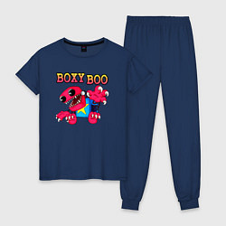 Пижама хлопковая женская Project Playtime Boxy Boo, цвет: тёмно-синий