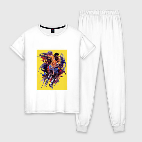 Женская пижама Бразильский футболист Пеле / Белый – фото 1