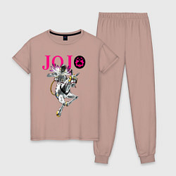 Пижама хлопковая женская Made in heaven - стенд Энрико Пуччи - Jojo - part, цвет: пыльно-розовый