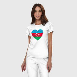 Пижама хлопковая женская Сердце Азербайджана, цвет: белый — фото 2