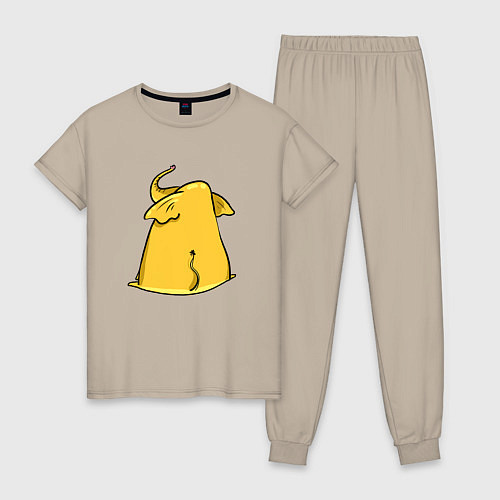Женская пижама Желтый слон обиделся / Миндальный – фото 1