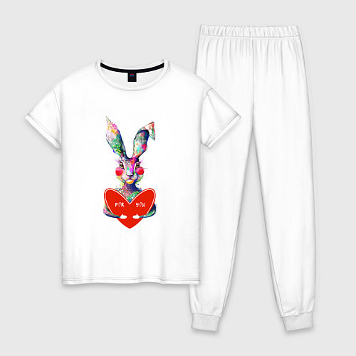 Женская пижама Влюблённая зая / Белый – фото 1