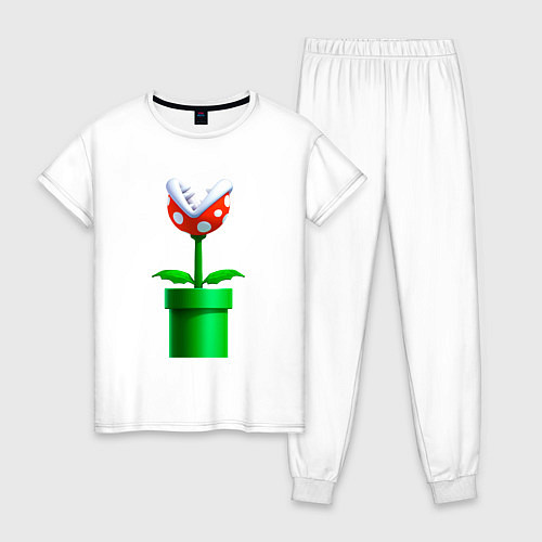 Женская пижама Марио Растение Пиранья / Белый – фото 1
