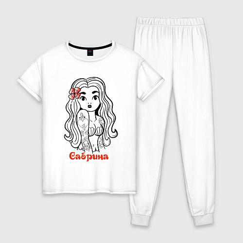 Женская пижама Сабрина - девчонка в татухах / Белый – фото 1
