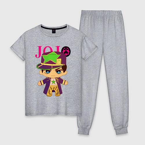 Женская пижама Little Jotaro Cujo - JoJo Bizarre Adventure / Меланж – фото 1