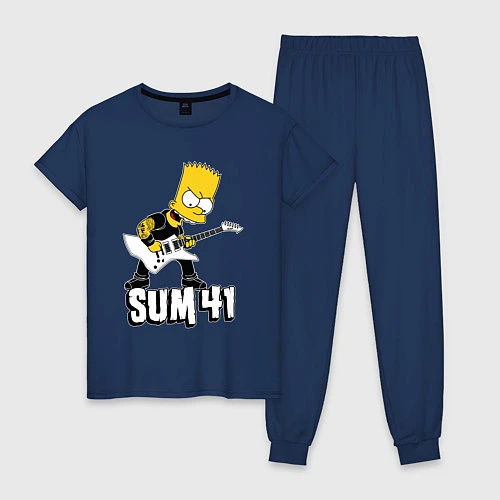 Женская пижама Sum41 Барт Симпсон рокер / Тёмно-синий – фото 1