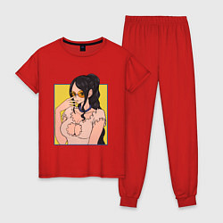 Пижама хлопковая женская Нико Робин - One Piece, цвет: красный