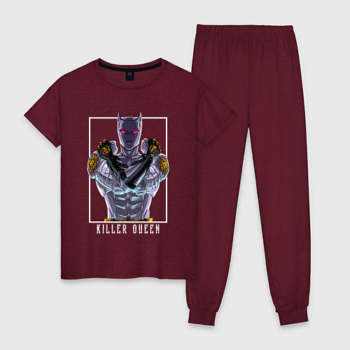 Женская пижама Killer Queen anime / Меланж-бордовый – фото 1