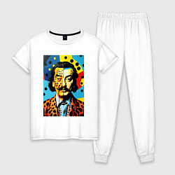 Пижама хлопковая женская Salvador Dali : Pop Art, цвет: белый