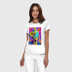 Пижама хлопковая женская Andy Warhol - neural network - pop art, цвет: белый — фото 2