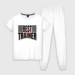 Женская пижама Best trainer надпись с полосами