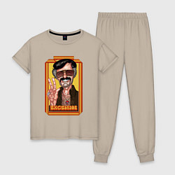 Пижама хлопковая женская Stan Lee peace, цвет: миндальный