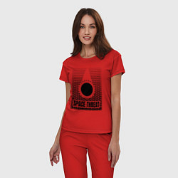 Пижама хлопковая женская Космическая угроза, цвет: красный — фото 2