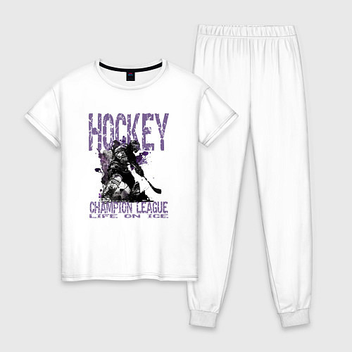 Женская пижама Hockey жизнь на льду / Белый – фото 1