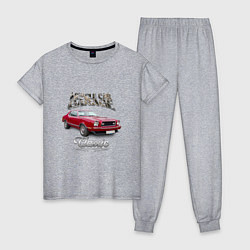 Пижама хлопковая женская Маслкар Ford Mustang, цвет: меланж