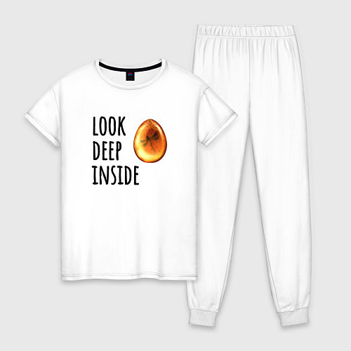 Женская пижама Look deep inside - стрекоза в янтаре / Белый – фото 1