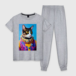 Женская пижама Кот космонавт в скафандре