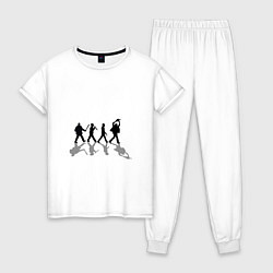 Пижама хлопковая женская Маньяки на переходе, цвет: белый